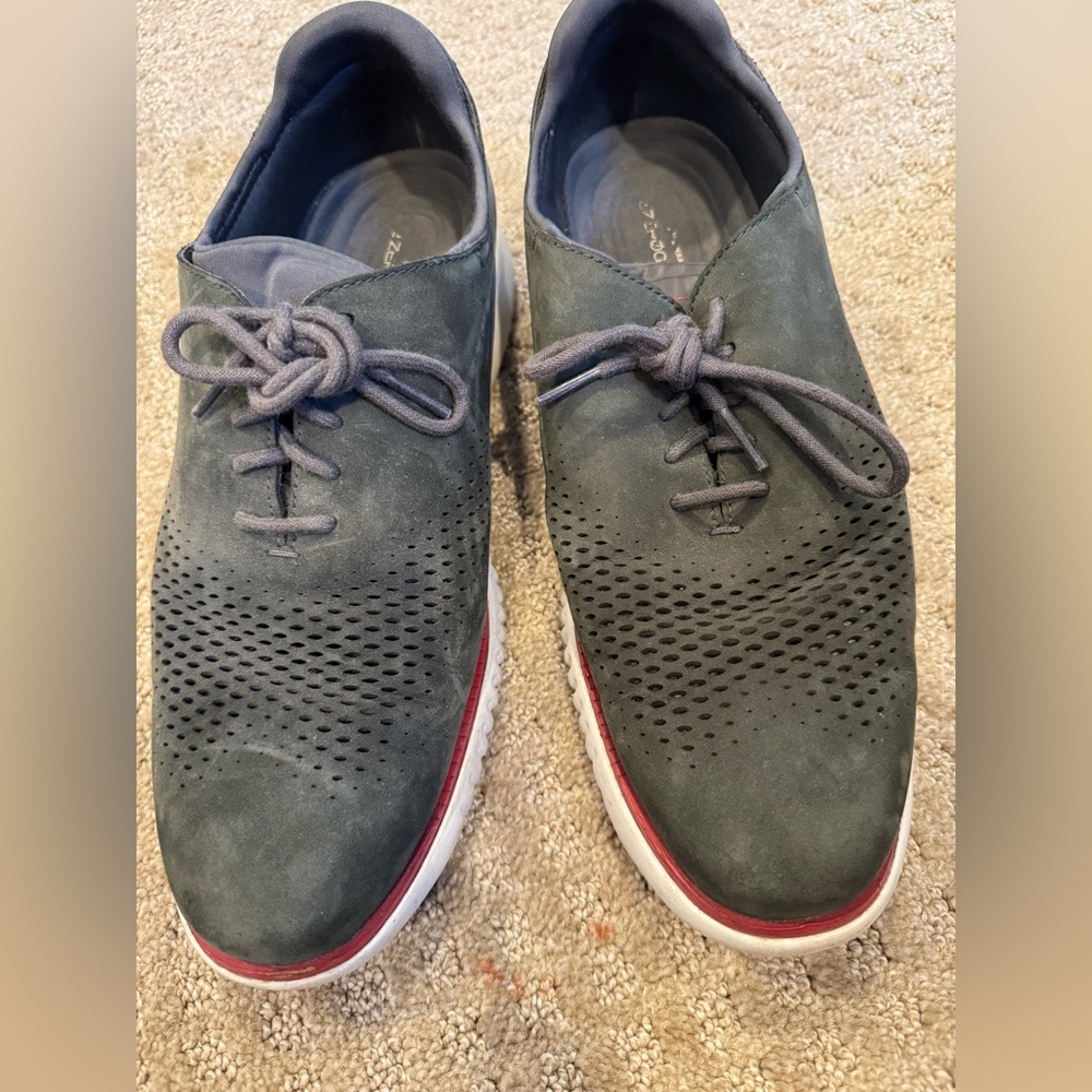 Cole Haan Men's Zerogrand Dark Gray Suede Oxfords